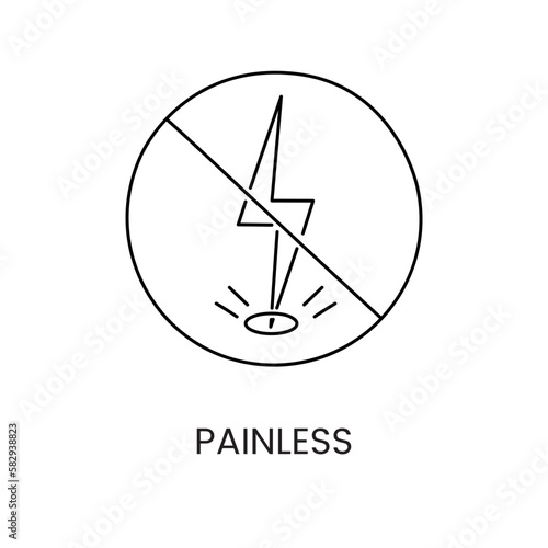 No pain line icon in vector, painless illustration.
