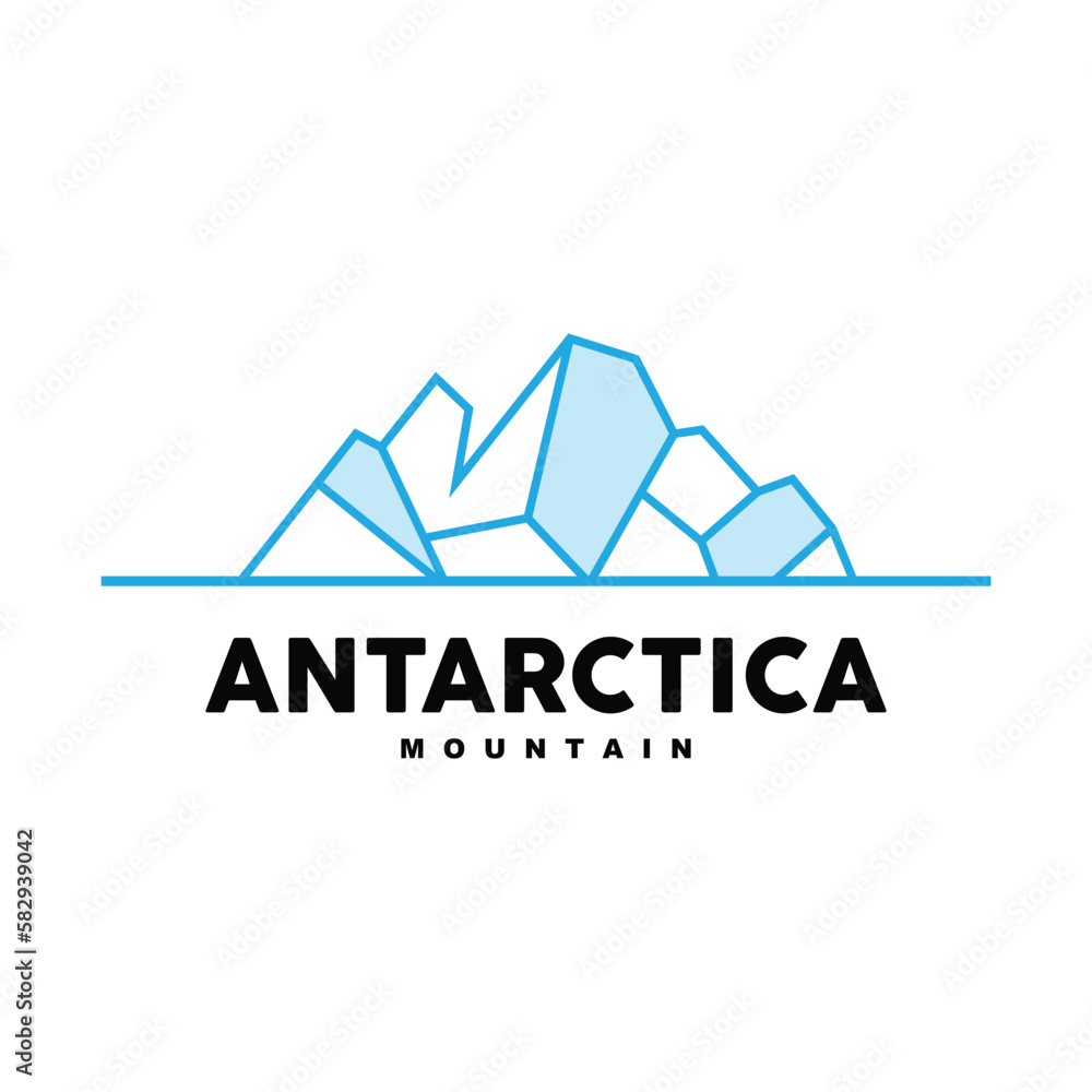 Iceberg Logo, Antarctic Mountains Vector In Ice Blue Color, Nature Design, Product Brand Illustration Template Icon Iceberg Logo, Antarctic Mountains Vector In Ice Blue Color, Nature Design, Product Brand Illustration Template Icon