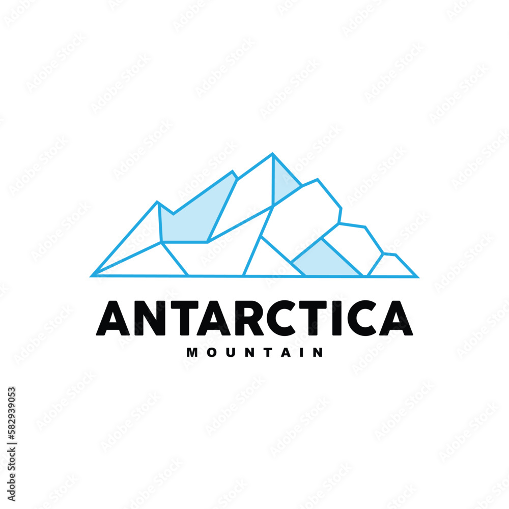 Iceberg Logo, Antarctic Mountains Vector In Ice Blue Color, Nature Design, Product Brand Illustration Template Icon Iceberg Logo, Antarctic Mountains Vector In Ice Blue Color, Nature Design, Product Brand Illustration Template Icon