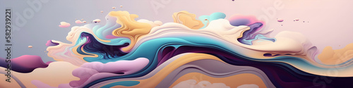 Panoramic Abstract Landscape Featuring Muted Pastel Hues