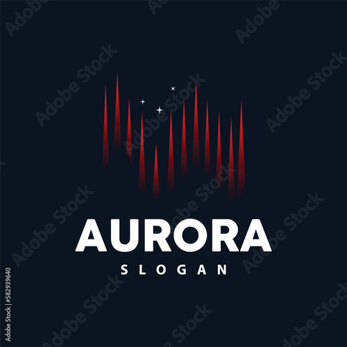 Aurora Logo, Light Wave Vector, Nature Landscape Design, Product Brand Template Illustration Icon