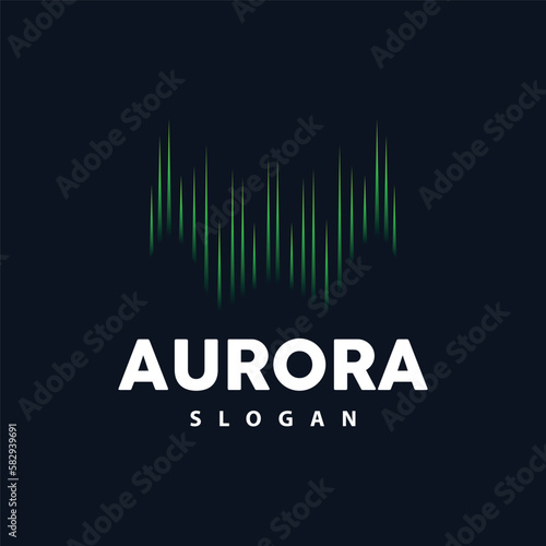 Aurora Logo, Light Wave Vector, Nature Landscape Design, Product Brand Template Illustration Icon