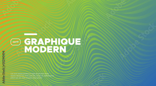 Background with wavy gradient with stripes. Vector illustration.