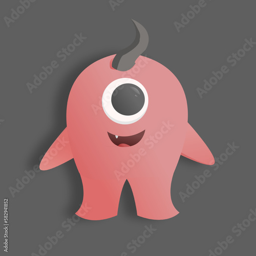 Cute Lovely Monster Illustration Vector Design