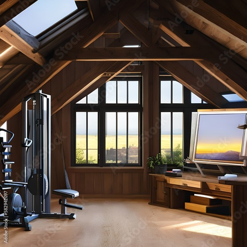 a home gym in an attic1  Generative AI