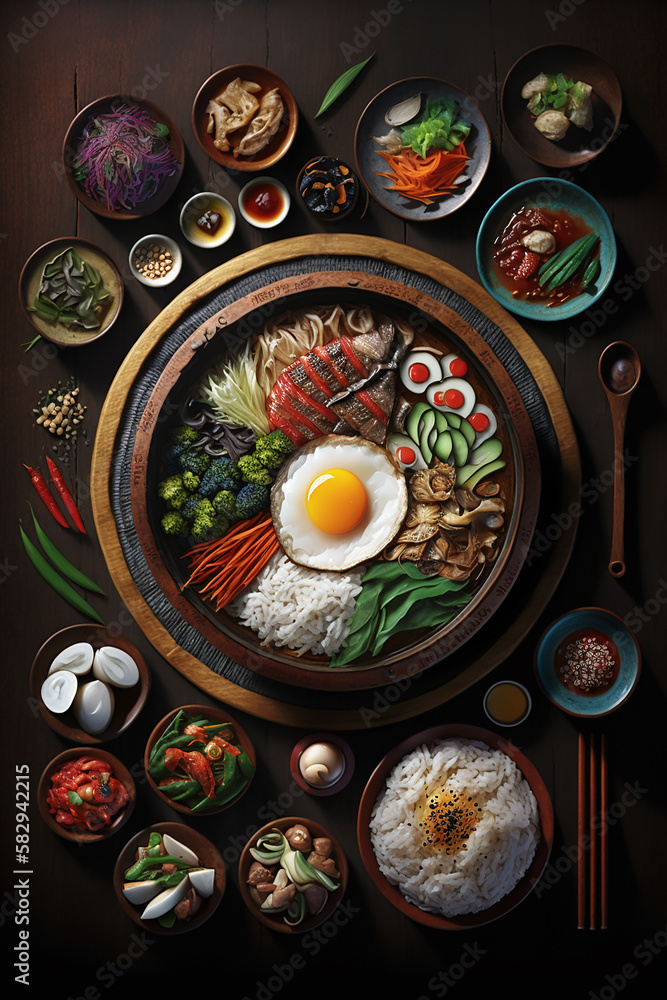Korean food on table's