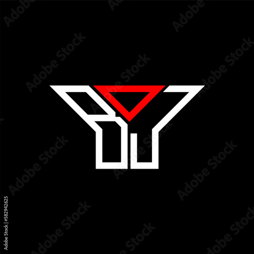 BOJ letter logo creative design with vector graphic, BOJ simple and modern logo.