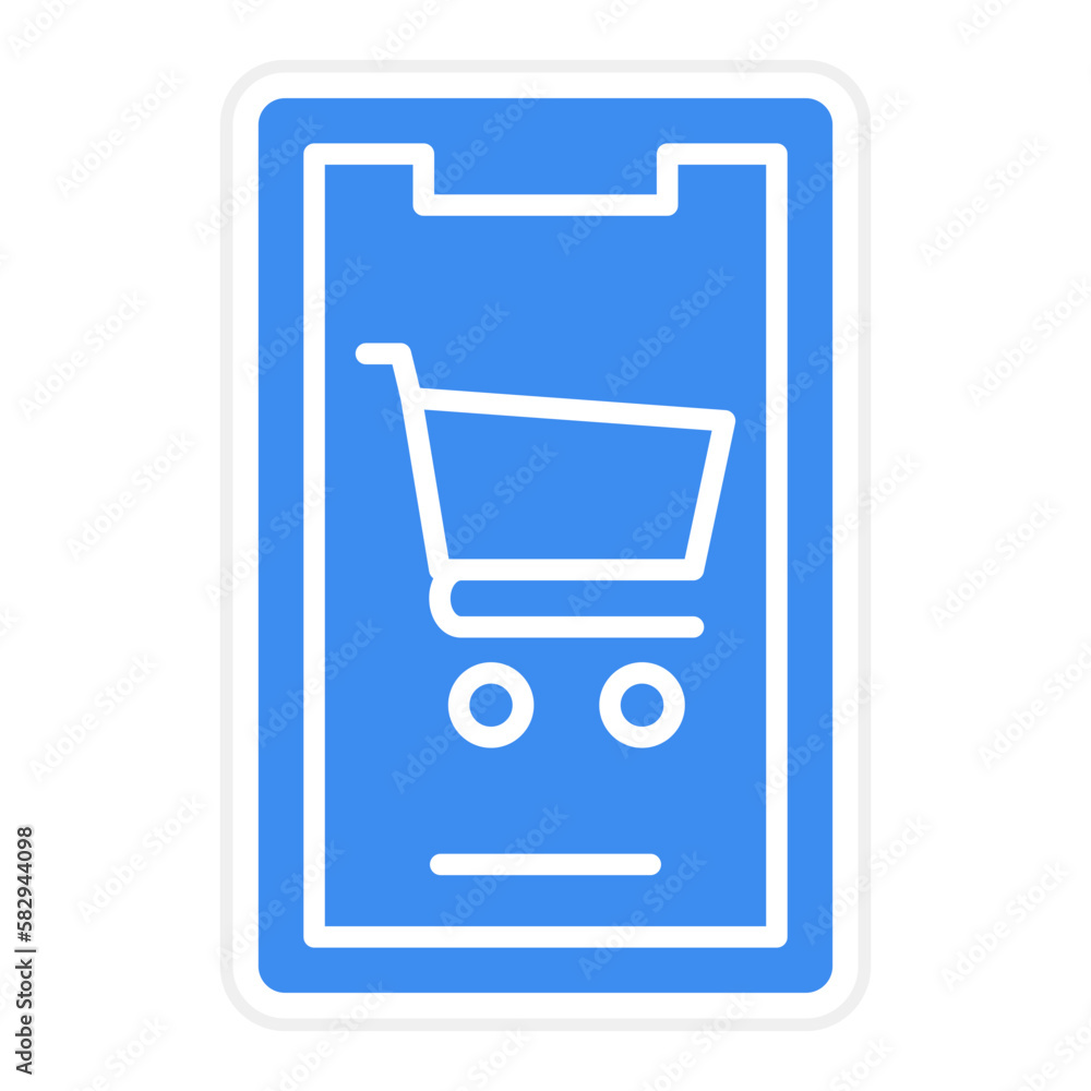 Vector Design Mobile Shopping Icon Style Vector Design Mobile Shopping Icon Style