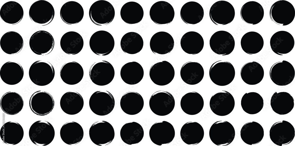 Grunge Circle Bold Line black abstract shape 50 Set Grunge Circle Bold Line black abstract shape 50 Set