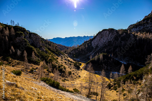 Mountain path in high mountains	