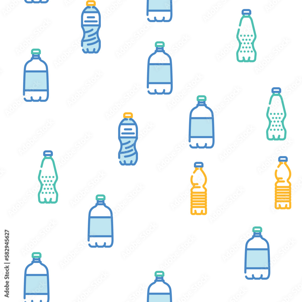 bottle plastic water drink vector seamless pattern bottle plastic water drink vector seamless pattern