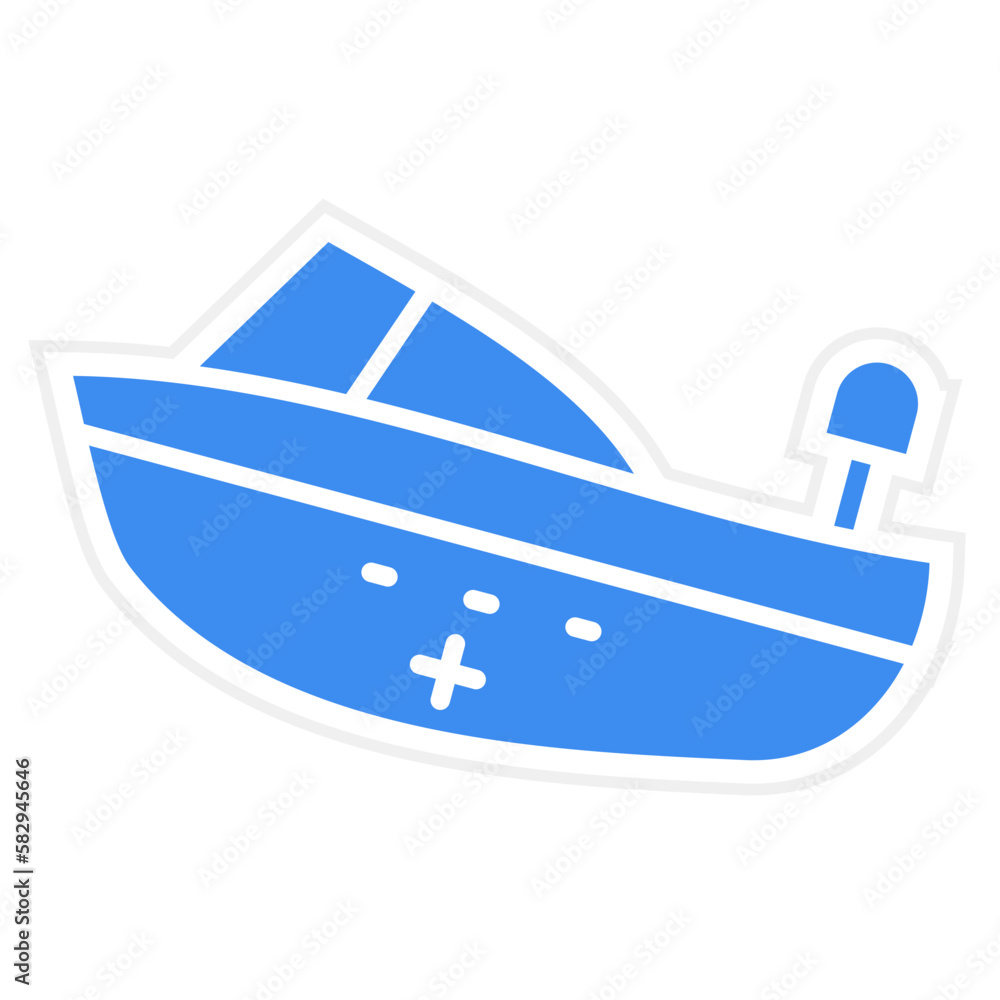 Vector Design Rescue Boat Icon Style Vector Design Rescue Boat Icon Style