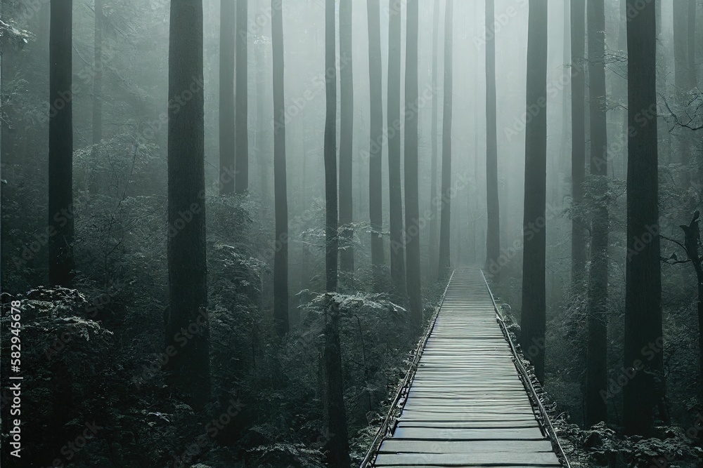 Fototapeta premium A walkway in the forest
