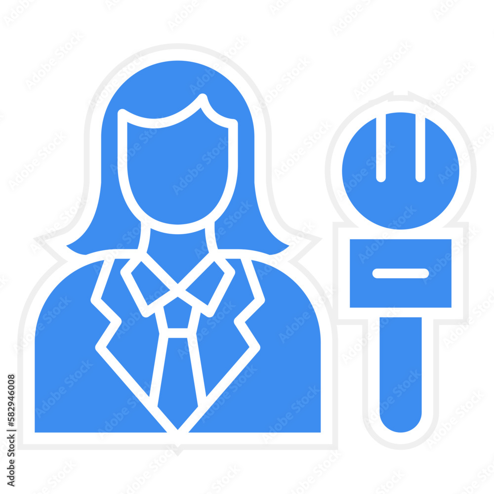 Vector Design Female Journalist Icon Style Vector Design Female Journalist Icon Style