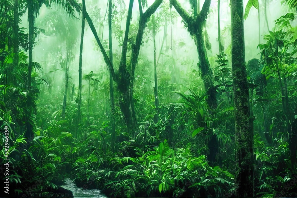 Fototapeta premium A rainforest in the Spring