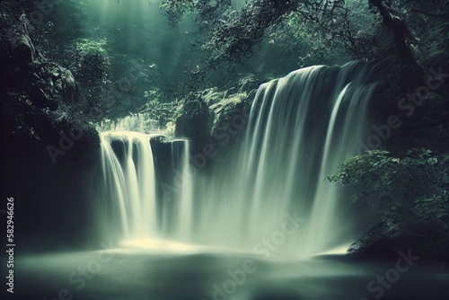 A beautiful waterfall in the forest © MG Images