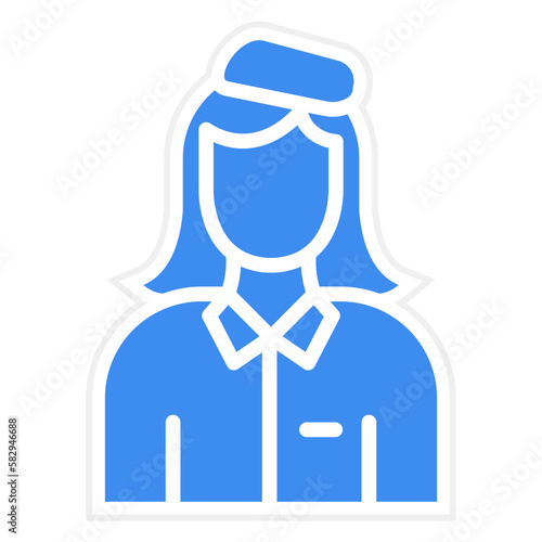 Vector Design Air Hostess Icon Style