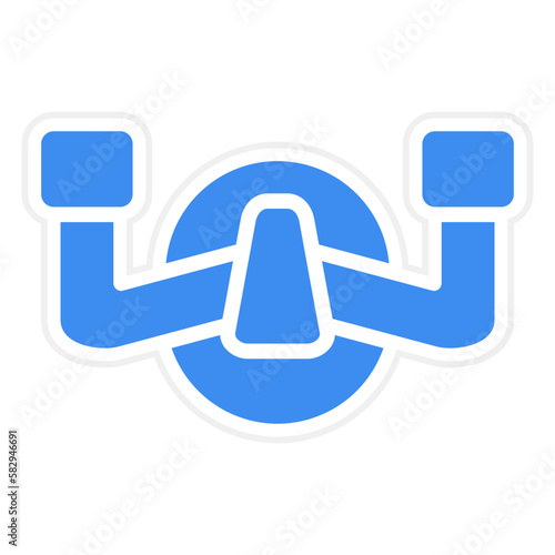 Vector Design Aeroplane Steering Wheel Icon Style