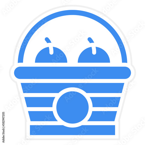 Vector Design Fruits Basket Icon Style