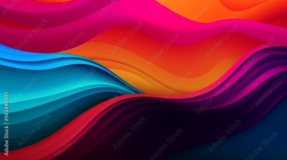 Colorful abstract wave wallpaper background. Generative AI Colorful abstract wave wallpaper background. Generative AI