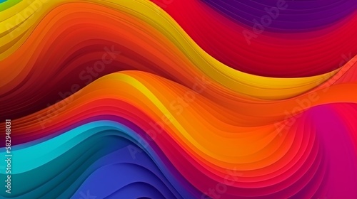 Colorful abstract wave wallpaper background. Generative AI