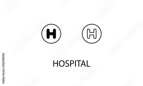 Hospital double icon design stock illustration