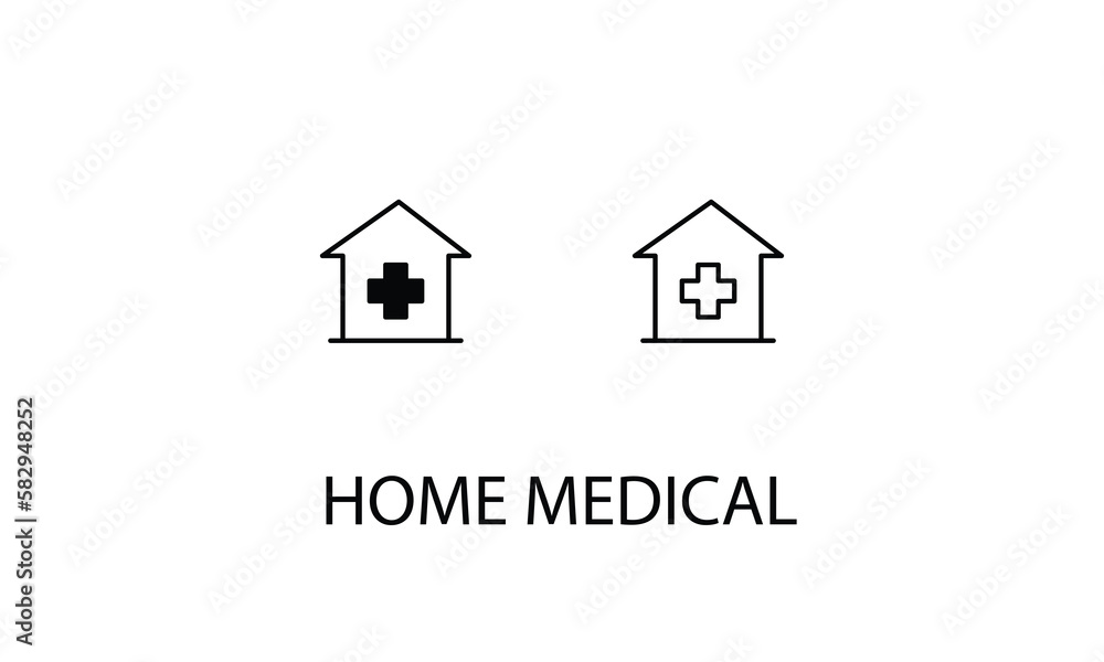Home medical double icon design stock illustration Home medical double icon design stock illustration
