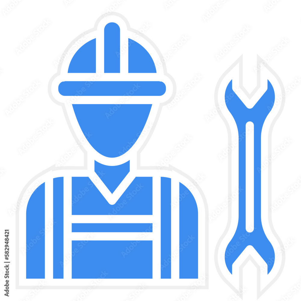 Vector Design Construction Worker Icon Style Vector Design Construction Worker Icon Style