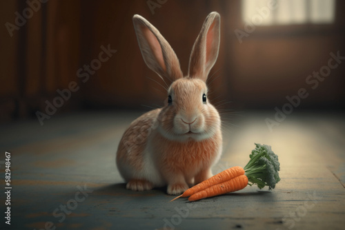 rabbit with carrots generative ai