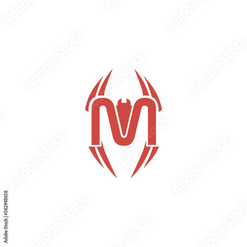 Spider Logo Letter M Design