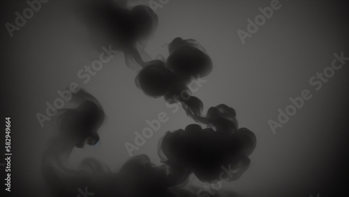 煙 インクドロップ 水中 黒いインクが漂うsmoke ink drop underwater black ink floating