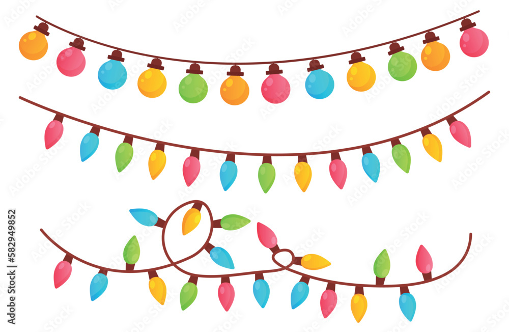 Vector bright cartoon image of garlands. The concept of parties, festivals and fun. A colorful element for your design.