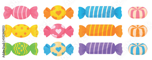 Vector bright cartoon image of sweet candies. The concept of parties, festivals and fun. A colorful element for your design.