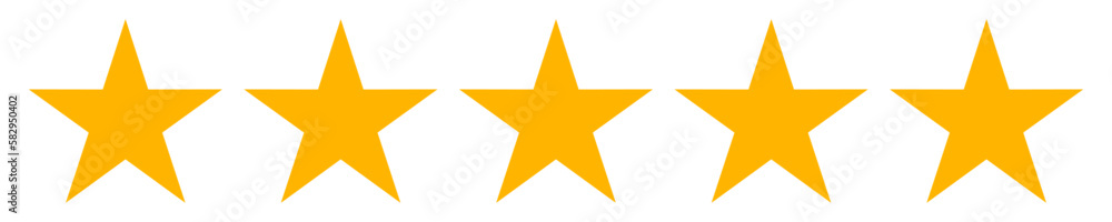Five star rating. Product review flat icon for apps and websites Five star rating. Product review flat icon for apps and websites
