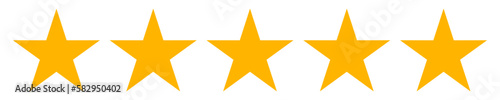 Five star rating. Product review flat icon for apps and websites