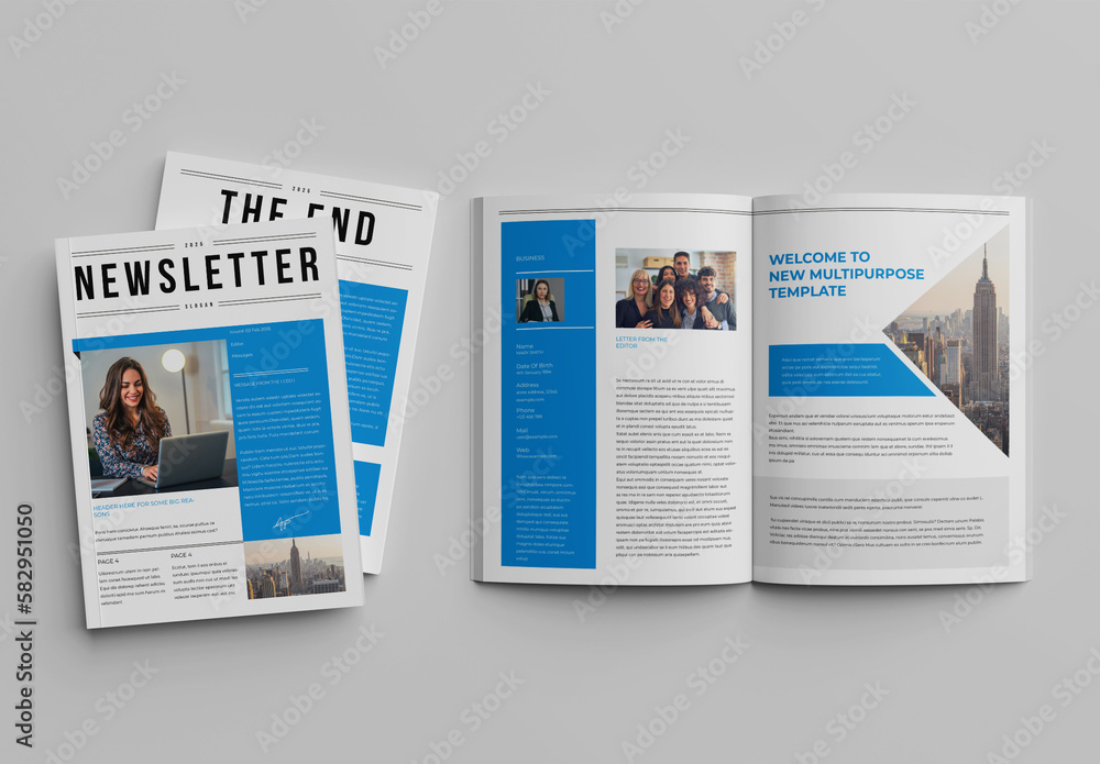 Creative Newsletter Design Template Stock Template | Adobe Stock