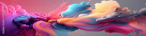 Abstract Panoramic Wallpaper with a Tranquil Pastel Palette