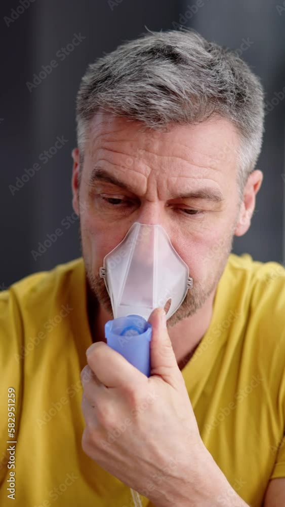Asthma Patient Breathing Using Oxygen Mask Asthma Patient Breathing Using Oxygen Mask