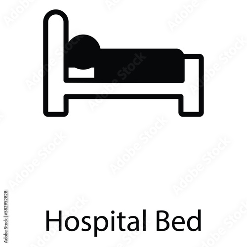 Hospital bed icon design stock illustration