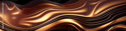 Metallic abstract wavy liquid background layout design tech innovation