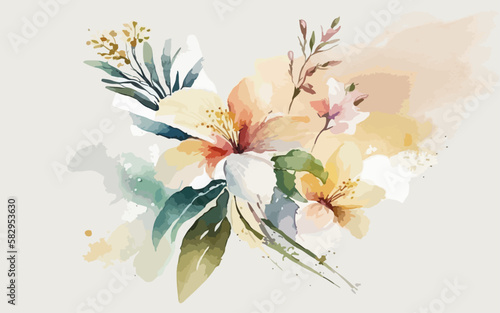 Abstract watercolor art background vector. Luxury cover design with text  golden texture and brush style. Vector background for banner  poster  Web and packaging.