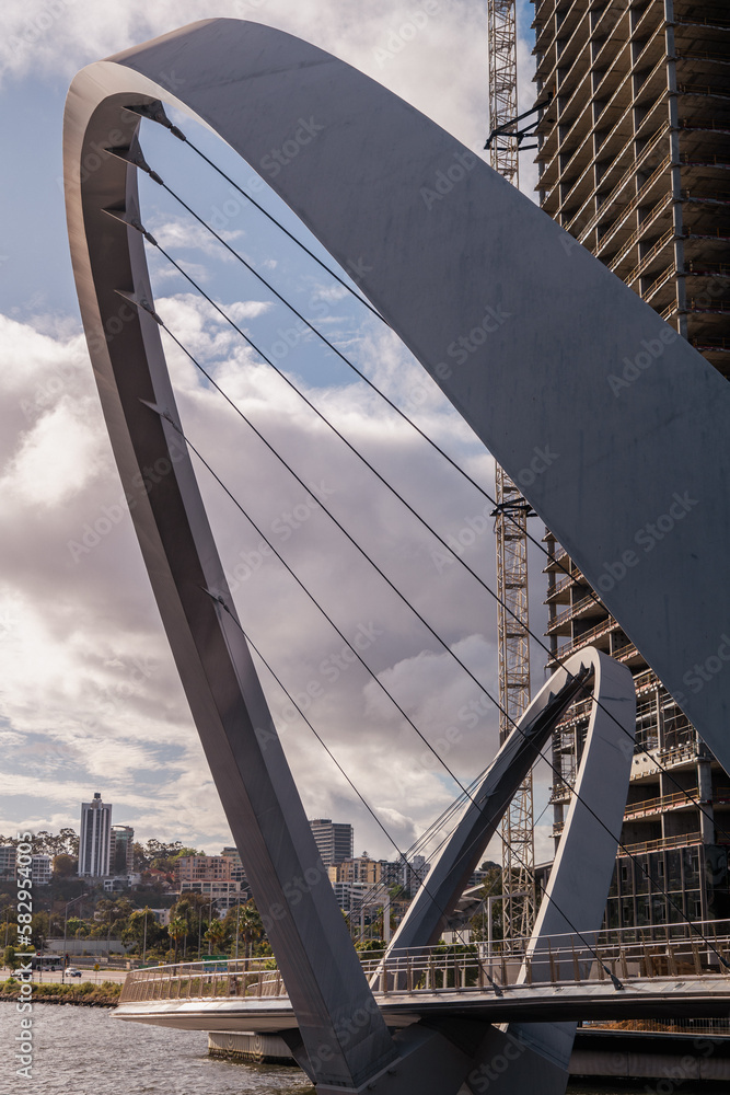 Obraz premium modern bridge over the river