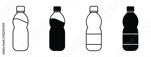 bottle icon set. plastic bottle icon symbol sign collections, vector illustration