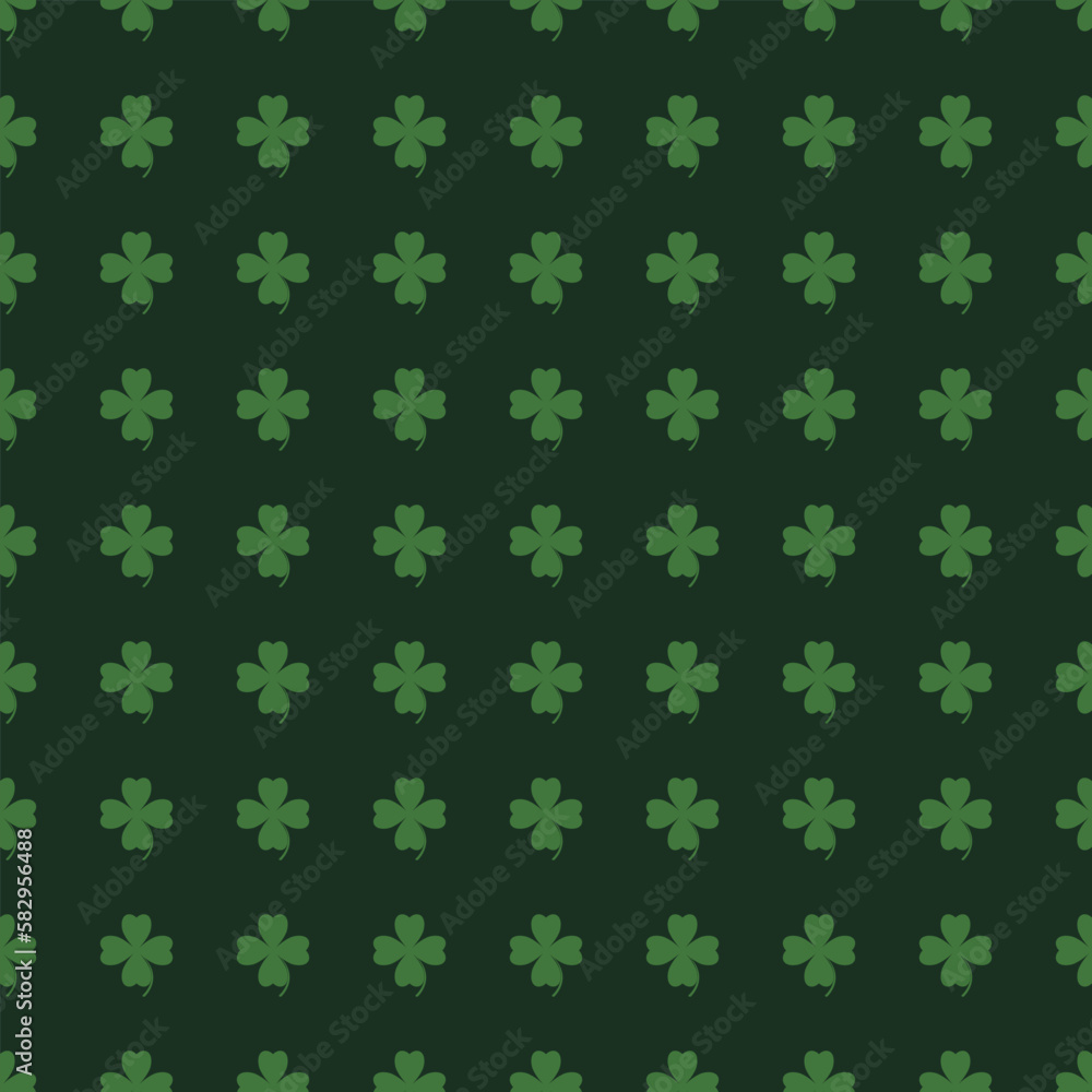 Green clover seamless pattern