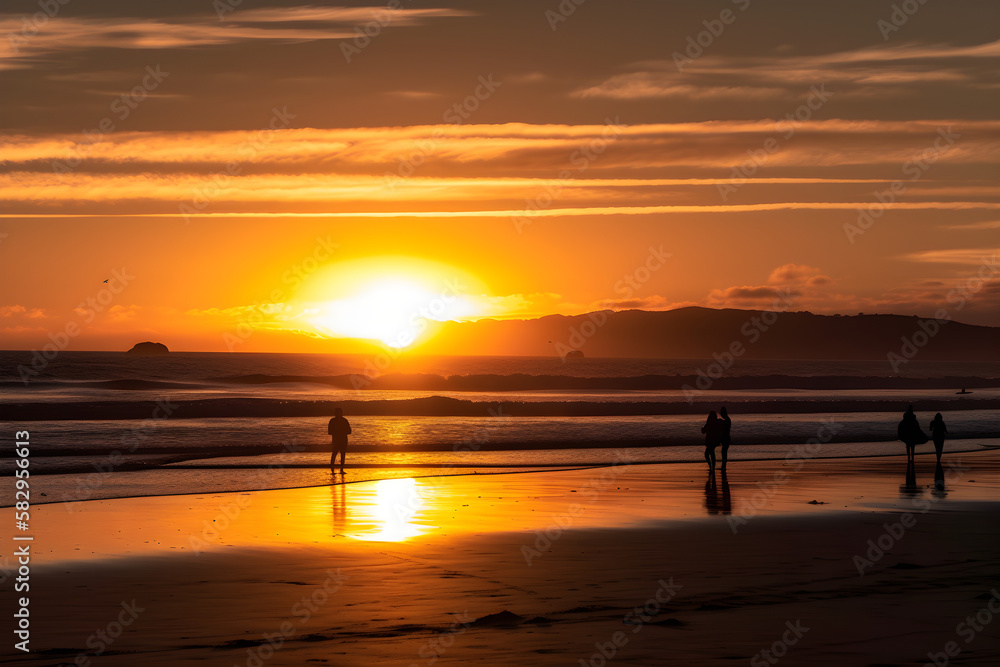 The Beauty of a Beach Sunset - AI Generative The Beauty of a Beach Sunset - AI Generative