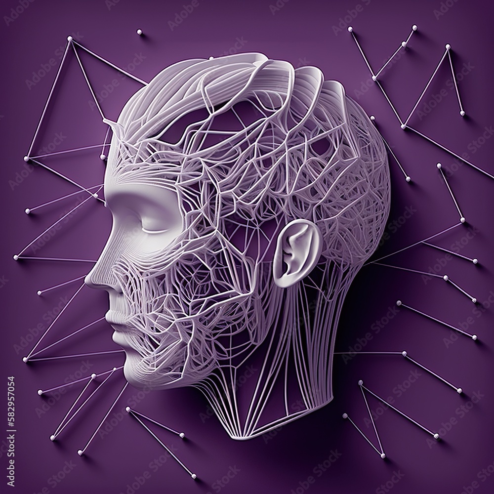 String Brain Human brain made from string, mental health, psychology and neurology ...