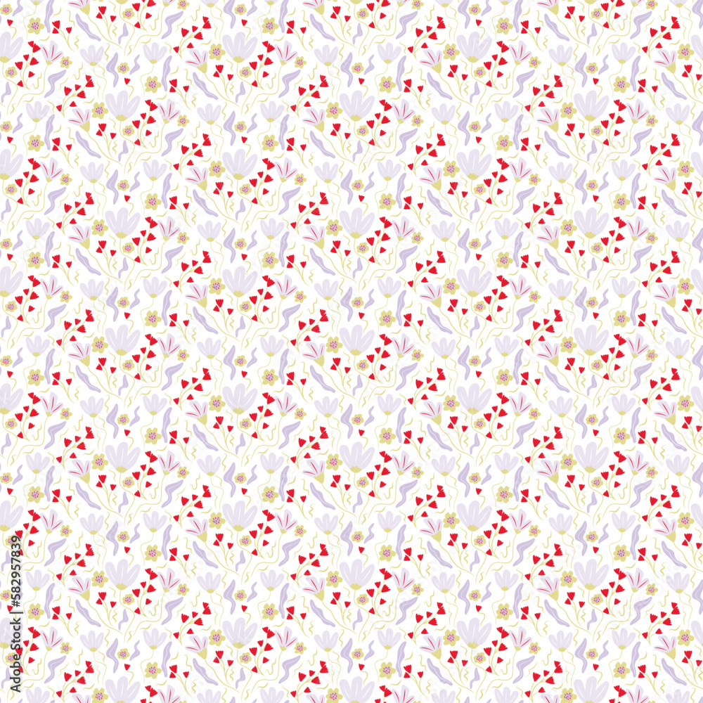  Seamless pattern of soft and graceful oriental blooming flowers,botanical vector design for fashion,fabric,wallpaper,and all prints on light beach background color. Romantic flower background. 