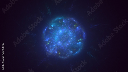 3D rendering abstract round light background