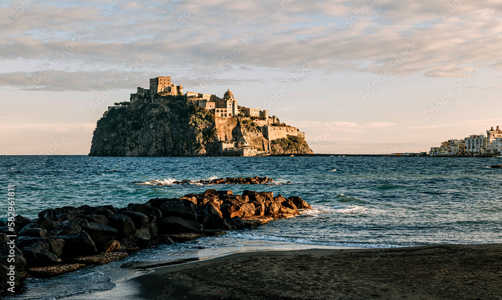 Aragonese castle, Ischia island - obrazy, fototapety, plakaty 