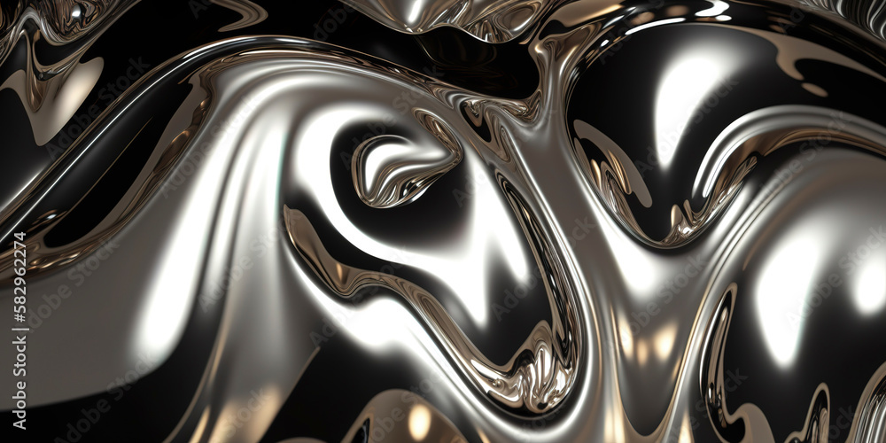 Luxurious Liquid Chromed Metal Surface with a Glam Metal Texture Luxurious Liquid Chromed Metal Surface with a Glam Metal Texture